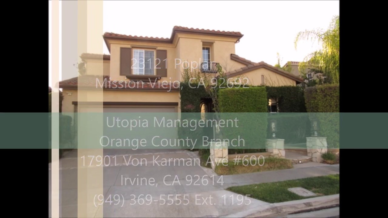 Mission Viejo Property Management 23121 Poplar, Mission Viejo CA