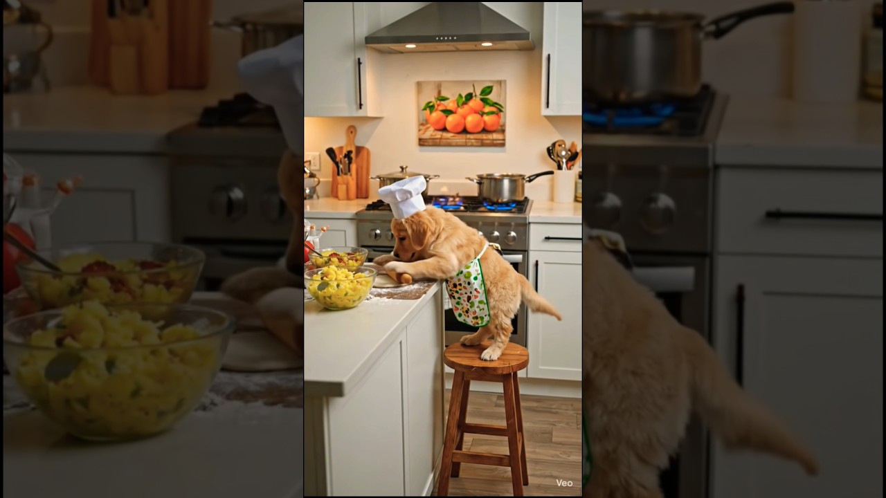 🐶🍽️ Dog Chef Cooking Aloo Paratha 