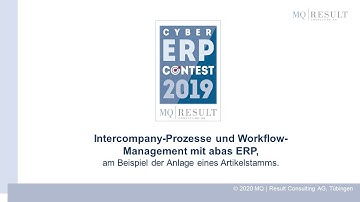 Intercompany-Prozesse und Workflow mit abas ERP | MQ Cyber ERP Contest