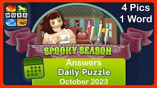 4 Pics 1 Word - Spooky Season - October 2023 - Answers Daily Puzzle + Bonus Puzzle #4pics1word screenshot 3