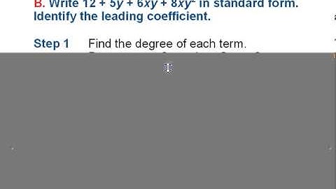 Lesson 1 Adding and Subtracting Polynomials