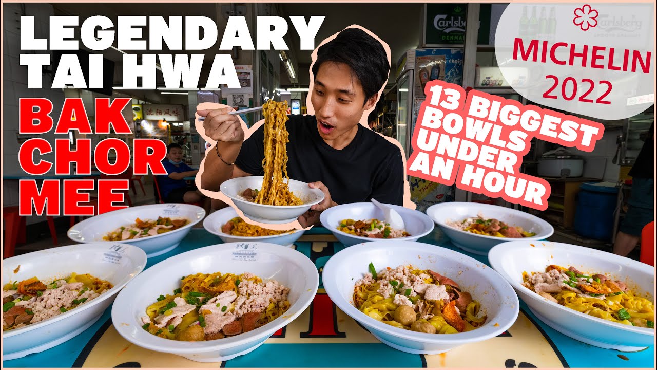 LEGENDARY Bak Chor Mee at Tai Hwa Eating House!   13 LARGE BOWLS EATEN?!   Singapore Street Food!