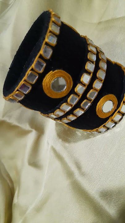 #cotton Thread #mirror #bangles ! #handmade #jewellery