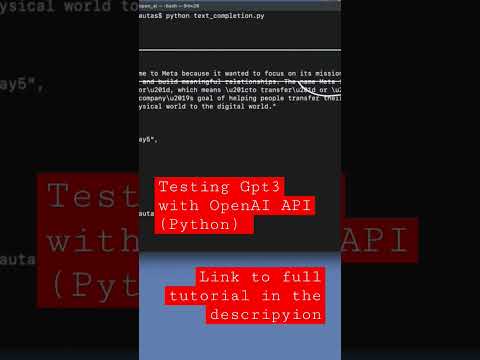 Testing #OpenAI API (GPT3 and other) with Python