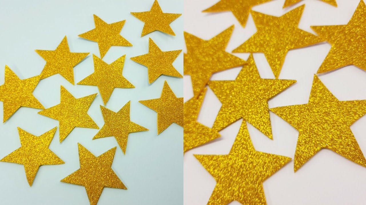 Glitter Star Easy Room Decor || DIY HOW TO CUT STAR SHAPE IN GLITTER ...