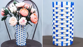 How To Make A Paper Flower Vase - Diy Easy Paper Craft - Diy Room Decor