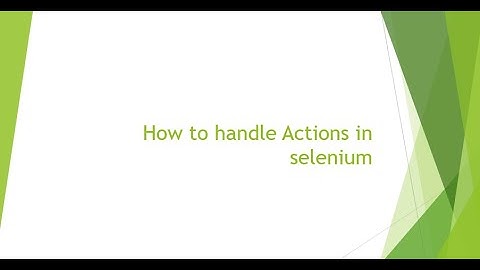 how to handle action class in selenium | Drag and Drop Example