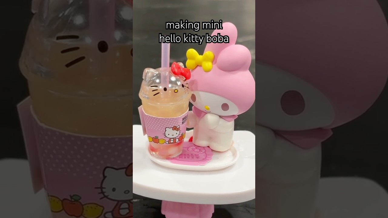 making mini hello kitty boba 🧋 