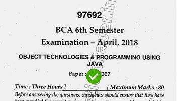 2018 Mdu BCA 6th Sem Java Question Paper