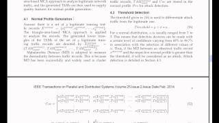A System for Denial of Service Attack Detection Based on Multivariate Correlation Analysis