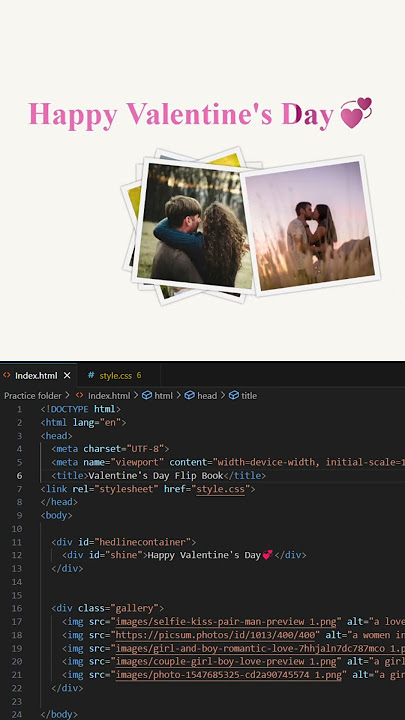 Kartu ucapan hari Valentine 💌 menggunakan HTML dan CSS #shorts