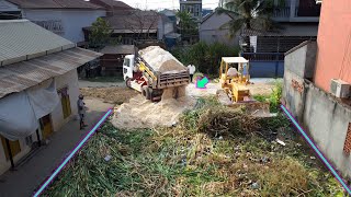 Completed Project by Dozer Mitsubishi & Truck 5T Pouring old land into residential land