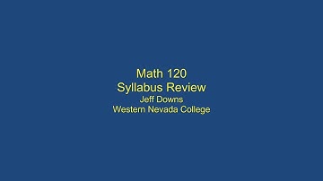 Math 120 Syllabus Review Spring 2018