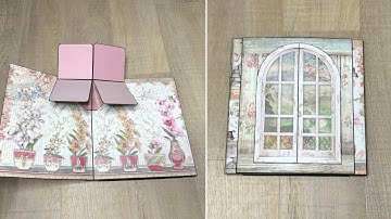 Pop Up Swing Card for 4 Square Photos | Scrapbook Page Tutorial