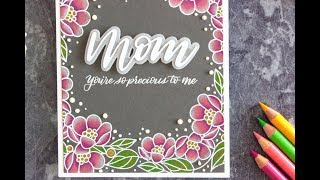 MOMS CARD: Pencils on dark cardstock