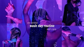 Relaxing Natural Curly Hair Wash Day Routine for Growth/Health, De-Stressing &amp; Self Care ✨