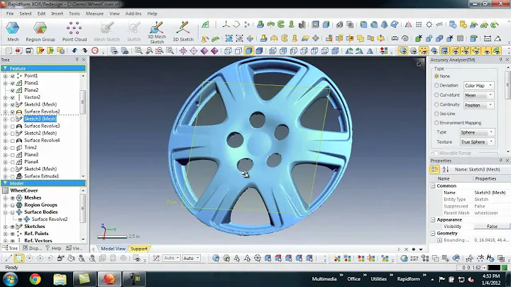 Wheel Cover Reverse Engineering with ZScanner and Rapidform XOR