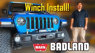 Badland Apex 12000 lb Winch COMPLETE Install with Warn Plate and Line Tensioning