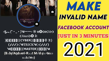 How To Make Invalid Name Facebook Account 2021 || New Trick Invalid Name || Maxi Tricks ||