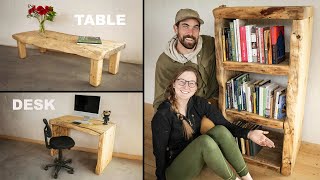 DIY Coffee Table, Computer Desk &amp; Shelves | For FREE!