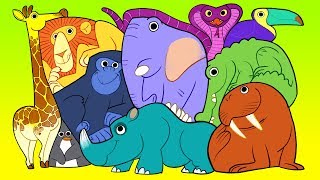 Learn Wild Animals Names and Sounds | Safari Zoo Animal names for Children