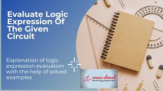 Evaluate Boolean Expression #Logiccircuitstologicexpression