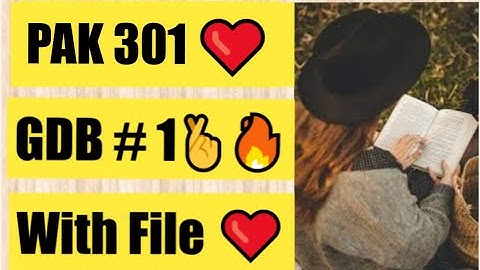 Pak301 GDB 1 Solution Spring 2022 | Pak301 Gdb 1 Solution 2022