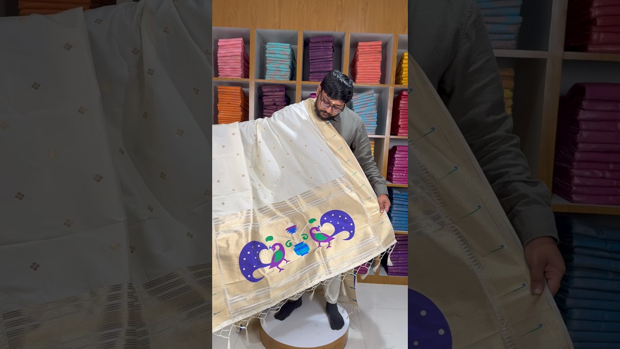 Soft Paithani Silk Peacock Zari Pallu Dupatta | Festive & Wedding Wear