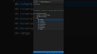 Reverse a string using function call in python