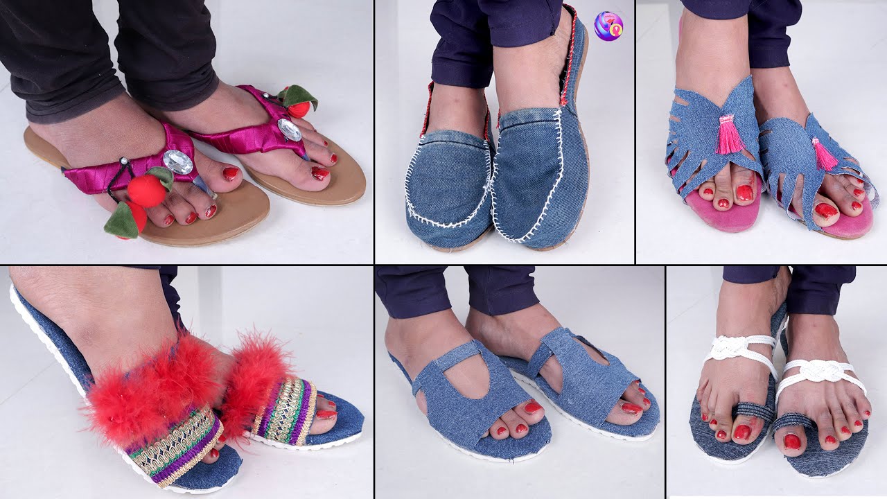 10 Jeans Sandal ! Bohemia Sandal Designs|| DIY Girls Flip-Flop Sandal ...