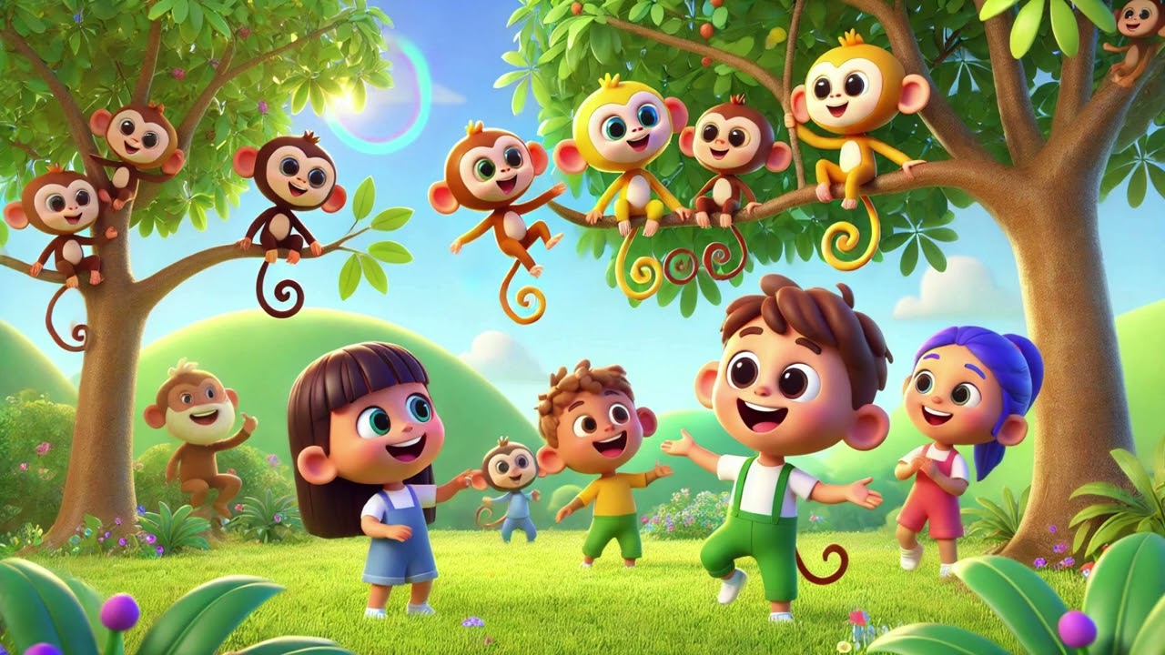 🐒🌳 Counting Monkeys in the Big Jungle Tree – A Fun Learning Adventure! 🎶📖Nursery Rhymes & Kids Songs