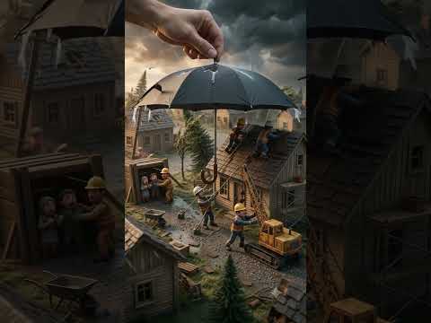 RESCUE: Tiny Rooftops Saved from a Windstorm by a Giant Umbrella 🌪️☂️ | Mini Rescue CGI