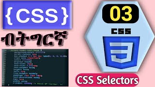 #03_CSS ብትግርኛ | CSS Selectors l መራጺ, Web programming in Tigrinya Language.