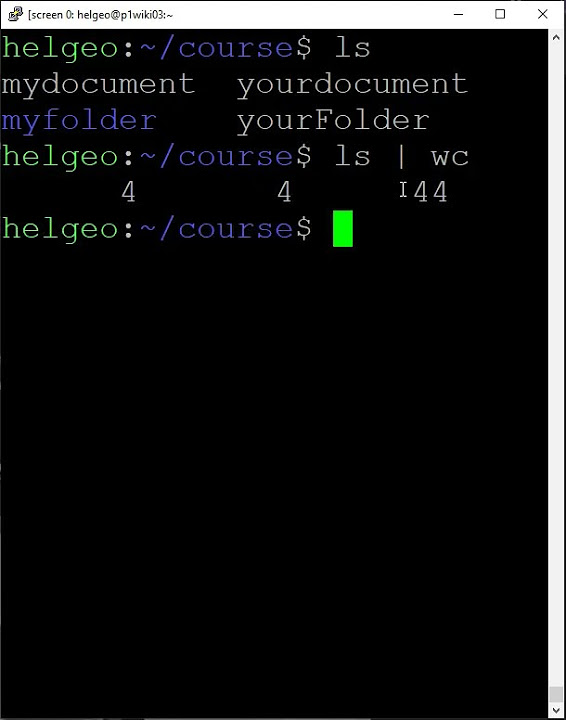 Using the pipe to send the output from one linux command to