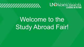 Fall 2020 UND Study Abroad Fair Welcome