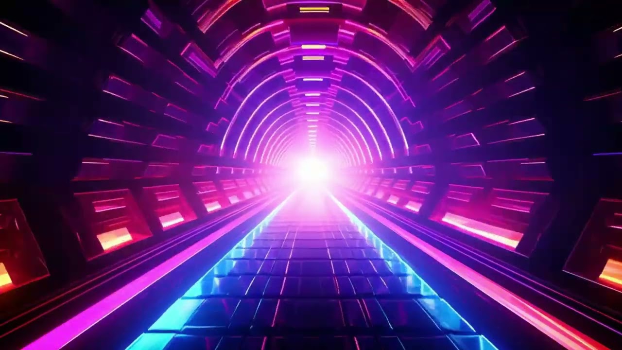 Multicolor VJ LOOP Neon Tunnel Background | Immersive experience