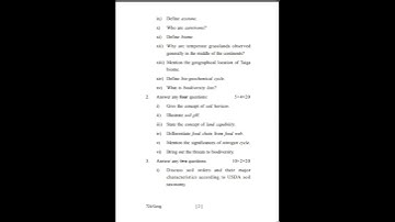 geography honours 6th semester 2021 Soil and bio geography question paper kalyani university