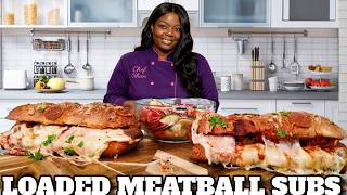 LOADED MEATBALL SUBS: The Ultimate Homemade, Cheesy & Saucy Meatball Sub Recipe!