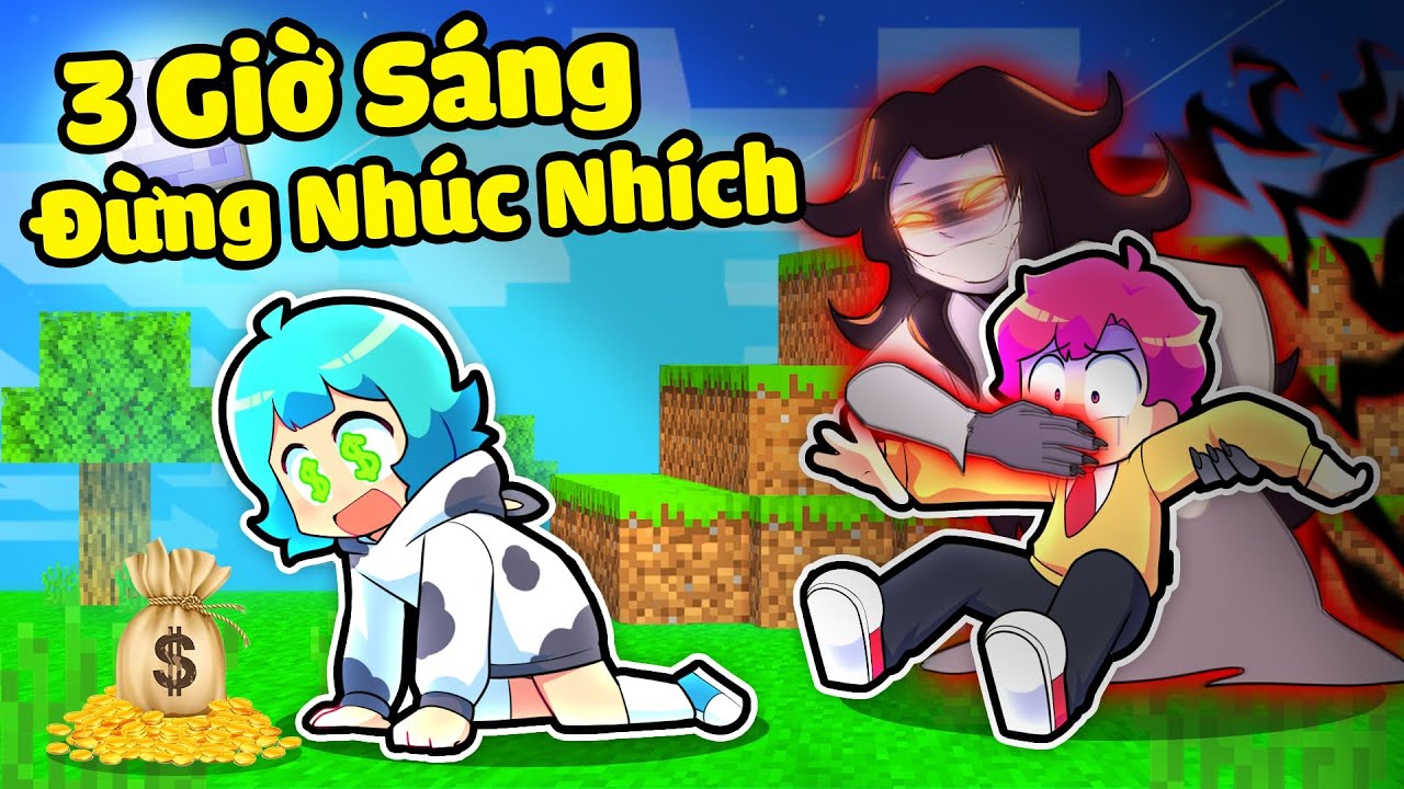 YUMMIE THỬ THÁCH 3 GIỜ SÁNG ĐỪNG NHÚC NHÍCH TRONG MINECRAFT*NHÚC NHÍCH GẶP MA  😭😱