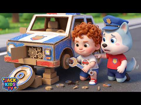 Cardboard Car Adventure | Learn Vehicles for Preschoolers | Preschool Songs | Tiny Jack Kids TV