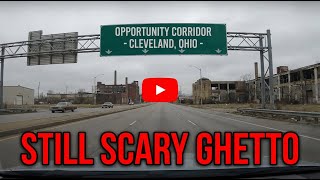 Driving on The Opportunity Corridor - Cleveland, Ohio