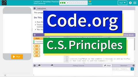 Code.org Lesson 3.3 Variables Practice | Tutorial with Answers | Unit 4 CS Principles