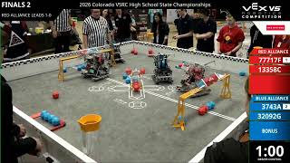 Colorado Regionals : Division 1 - Final #1-2 - 77717F & 13358C vs 3743A & 32092G - Auton + Driver