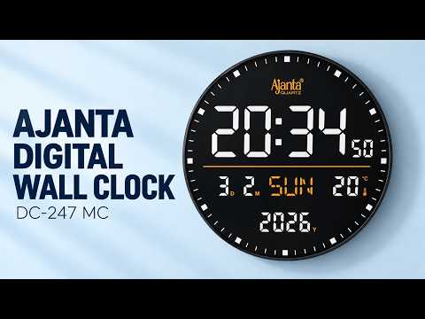 Ajanta DC-247 MC Digital Wall Clock | LED Time, Calendar & Temperature Display