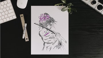 How to Draw a Beautiful Japanese Warrior : Step by Step~ By || Ravi Katiyar || Drawing Diary 2000 ||