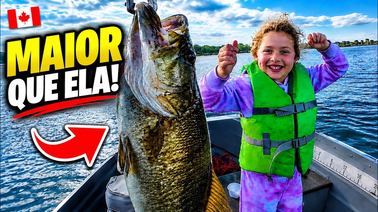 O PRIMEIRO PEIXE DE OLIVIA FOI UM BASS GIGANTE! 🎣🔥 CATCH & COOK | Assista até o Final! Inesquecível.