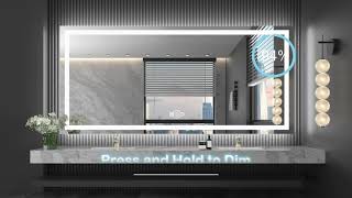 Dapai Dp016 20X28 Inch Backlit Anti Fog Led Frameless Bathroom Mirror