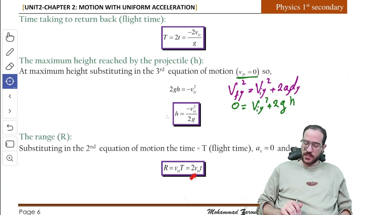 lecture 3 - chapter 2 - unit 2 (Projectiles in two-dimensions) || 1st-secondary -  term 1