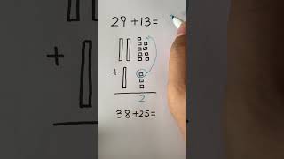 Adding 2-digit numbers With regrouping | Double-digit addition for kids #addition #shorts