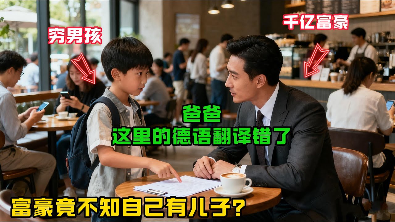 “爸爸，這裡的德語翻譯錯了！”歲窮男孩的一句話爲千億富豪挽回了10億美元損失，未婚無子的富豪竟不知自己有兒子？#感人故事 #感人壹幕 #故事分享